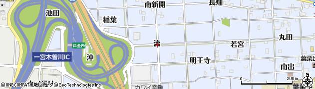 愛知県一宮市大毛流周辺の地図