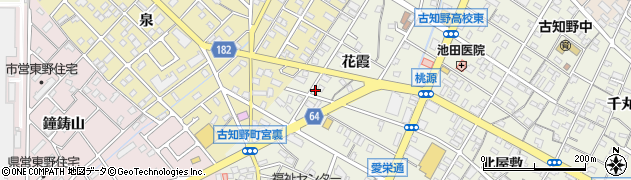 愛知県江南市古知野町花霞134周辺の地図