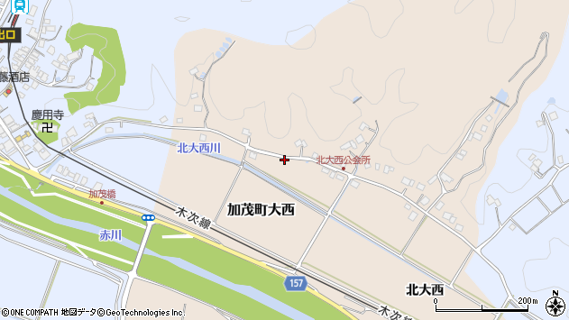 〒699-1101 島根県雲南市加茂町大西の地図