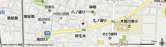 愛知県一宮市木曽川町黒田（大畑東西ノ切）周辺の地図