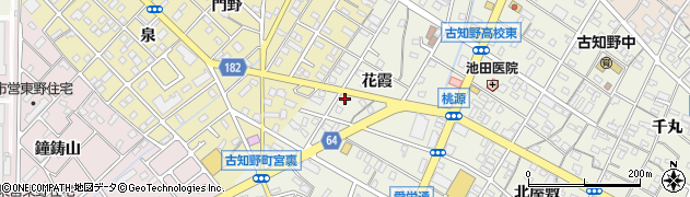 愛知県江南市古知野町花霞117周辺の地図