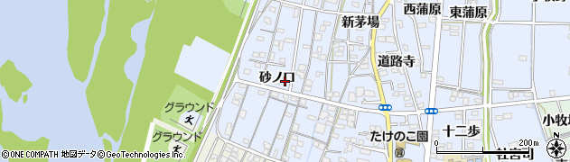 愛知県一宮市木曽川町里小牧砂ノ口周辺の地図