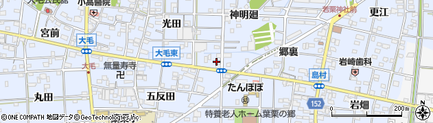 愛知県一宮市大毛小松寺東周辺の地図