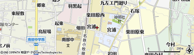 愛知県犬山市楽田原西10周辺の地図