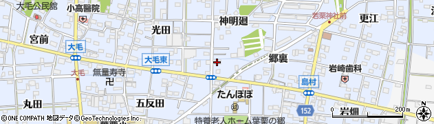 愛知県一宮市大毛小松寺東16周辺の地図