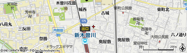 愛知県一宮市木曽川町黒田（下市場南）周辺の地図