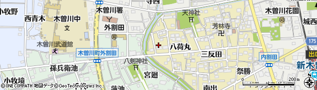 愛知県一宮市木曽川町内割田（渡り戸）周辺の地図