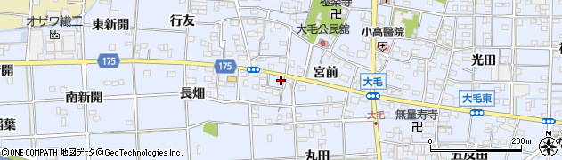 愛知県一宮市大毛西郷3周辺の地図
