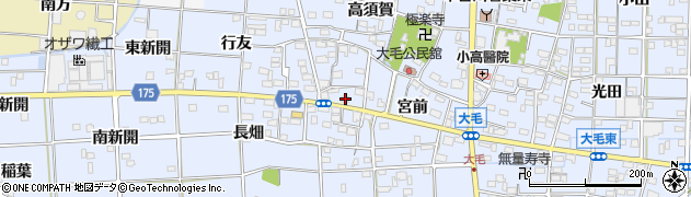 愛知県一宮市大毛西郷16周辺の地図
