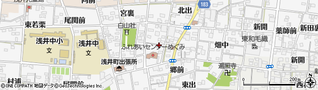 愛知県一宮市浅井町前野（西薮）周辺の地図