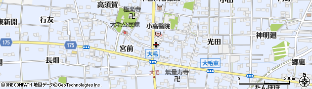 愛知県一宮市大毛五百入塚98周辺の地図