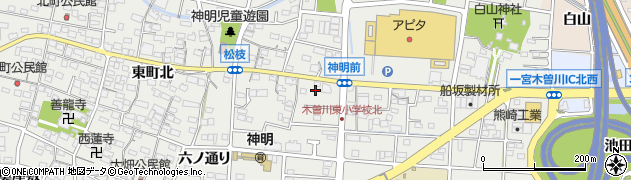 愛知県一宮市木曽川町黒田神明前129周辺の地図