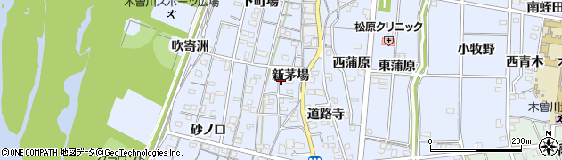 愛知県一宮市木曽川町里小牧（新茅場）周辺の地図