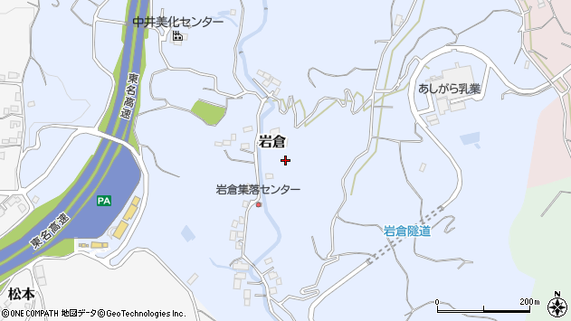 〒259-0154 神奈川県足柄上郡中井町岩倉の地図
