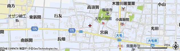 愛知県一宮市大毛西郷19周辺の地図