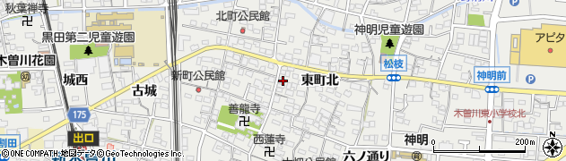 愛知県一宮市木曽川町黒田東町北7周辺の地図