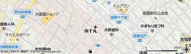 愛知県江南市野白町西千丸周辺の地図