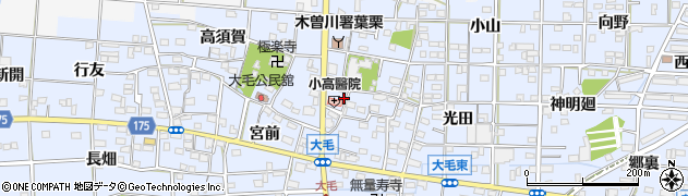 愛知県一宮市大毛五百入塚60周辺の地図