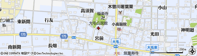 愛知県一宮市大毛五百入塚74周辺の地図