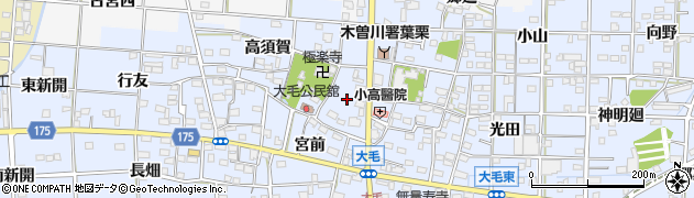 愛知県一宮市大毛五百入塚周辺の地図