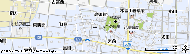 愛知県一宮市大毛西郷56周辺の地図