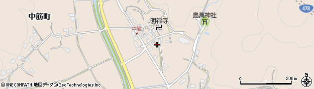 京都府綾部市中筋町（甲斐田）周辺の地図