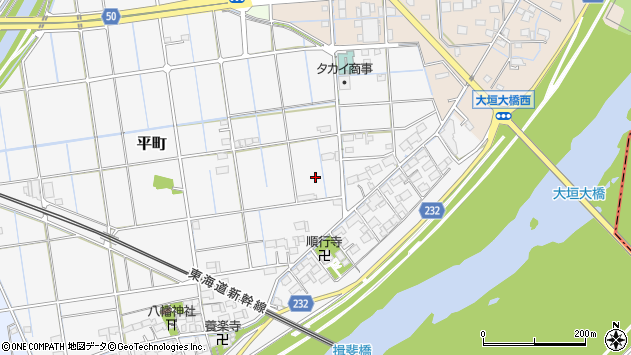 〒503-0841 岐阜県大垣市平町（その他）の地図