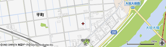 岐阜県大垣市平町周辺の地図