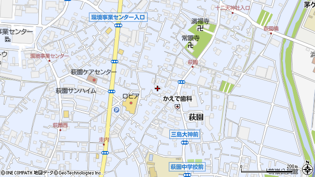 〒253-0071 神奈川県茅ヶ崎市萩園の地図