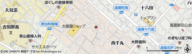 愛知県江南市野白町野白周辺の地図