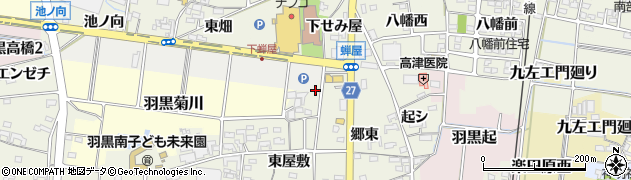 愛知県犬山市羽黒新田（郷浦）周辺の地図