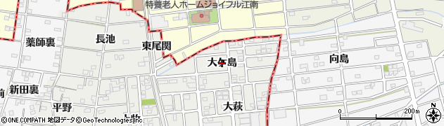 愛知県一宮市浅井町小日比野（大ケ島）周辺の地図
