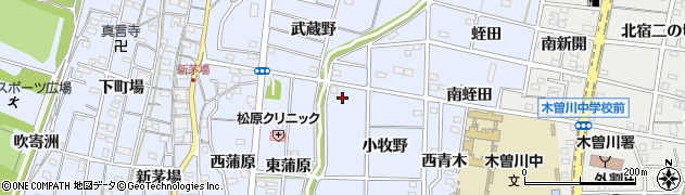 愛知県一宮市木曽川町里小牧（西小牧野）周辺の地図