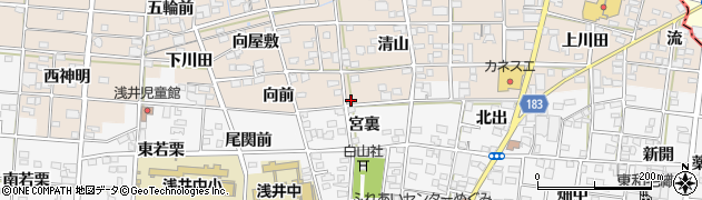 愛知県一宮市浅井町尾関清山85周辺の地図