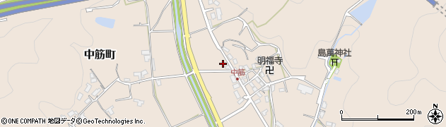 京都府綾部市中筋町（山鼻）周辺の地図
