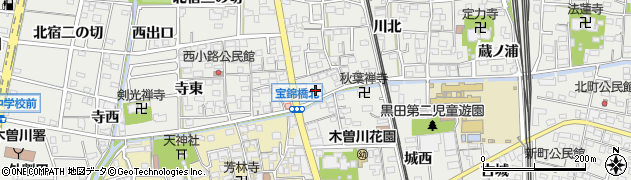 愛知県一宮市木曽川町黒田錦里105周辺の地図