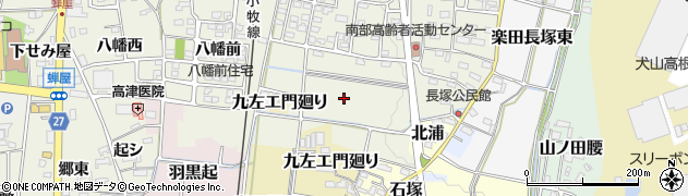 愛知県犬山市楽田長塚西周辺の地図