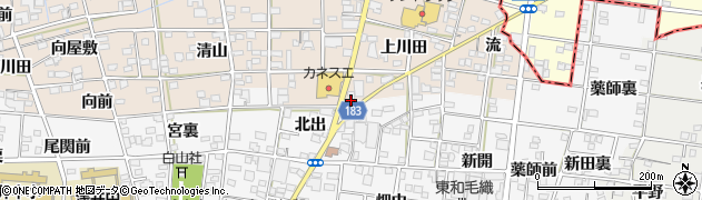 愛知県一宮市浅井町尾関（猿塚）周辺の地図