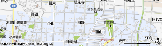 愛知県一宮市大毛（向野）周辺の地図