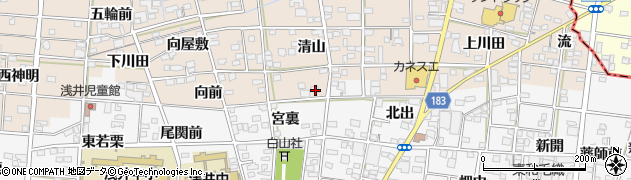 愛知県一宮市浅井町尾関清山80周辺の地図