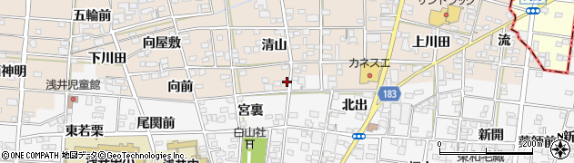 愛知県一宮市浅井町尾関清山80-1周辺の地図