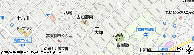 愛知県江南市高屋町（大師）周辺の地図