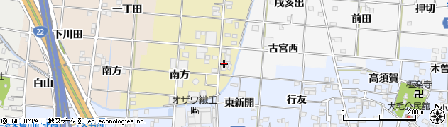 愛知県一宮市光明寺南方15周辺の地図