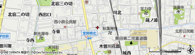 愛知県一宮市木曽川町黒田錦里107周辺の地図