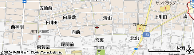 愛知県一宮市浅井町尾関清山71周辺の地図
