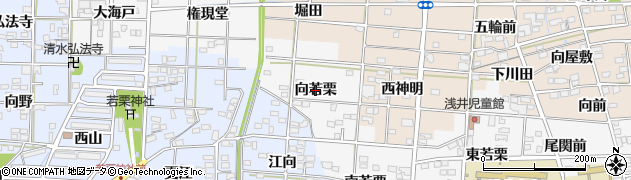 愛知県一宮市浅井町大日比野（向若栗）周辺の地図