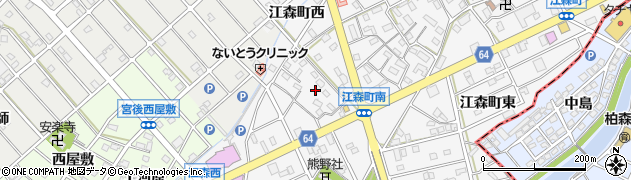 愛知県江南市江森町西周辺の地図