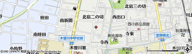 愛知県一宮市木曽川町黒田（北青木）周辺の地図