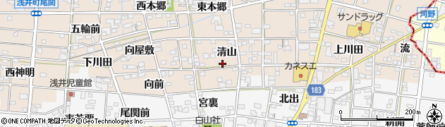 愛知県一宮市浅井町尾関清山63周辺の地図