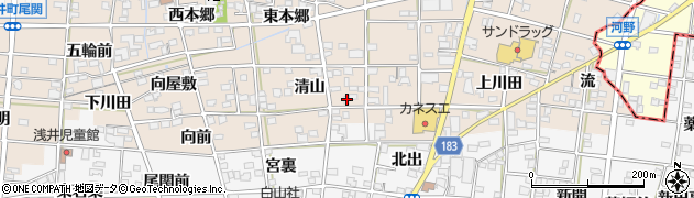 愛知県一宮市浅井町尾関清山57周辺の地図